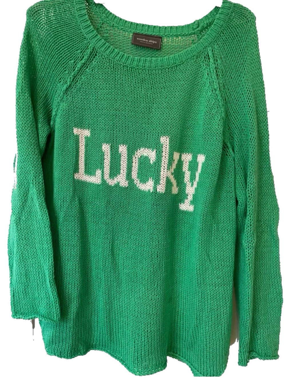 Wooden Ships | St.Patrick’sD Day Lucky Green Sweater | sz S /M | Very Good Cond